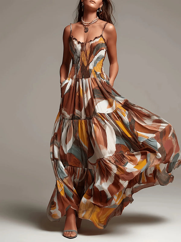 Marisol | Abstract Print Maxi Dress