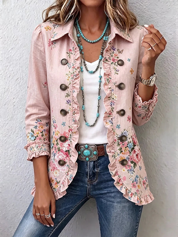 Lilou | Pink Floral Print Jacket