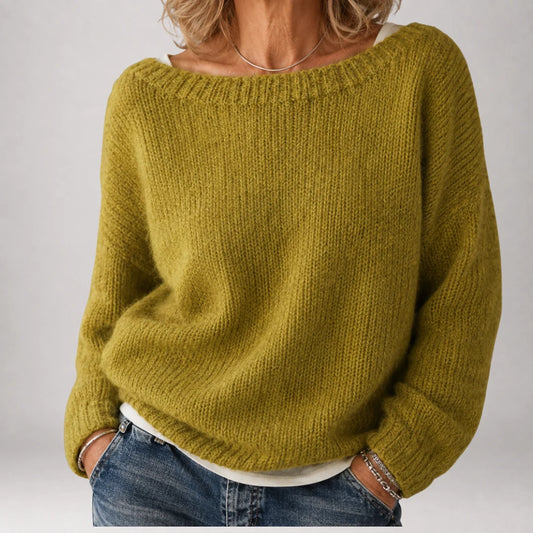 Margaux | Boat Neck Knit Sweater