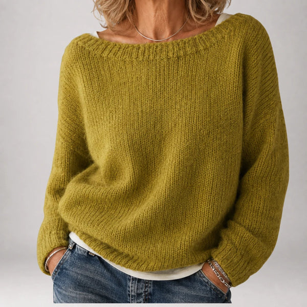 Margaux | Boat Neck Knit Sweater