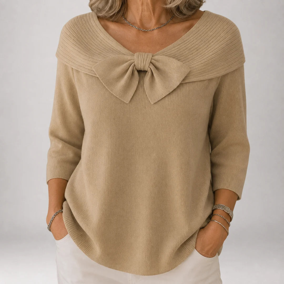 Livia | Off-Shoulder Bow Sweater