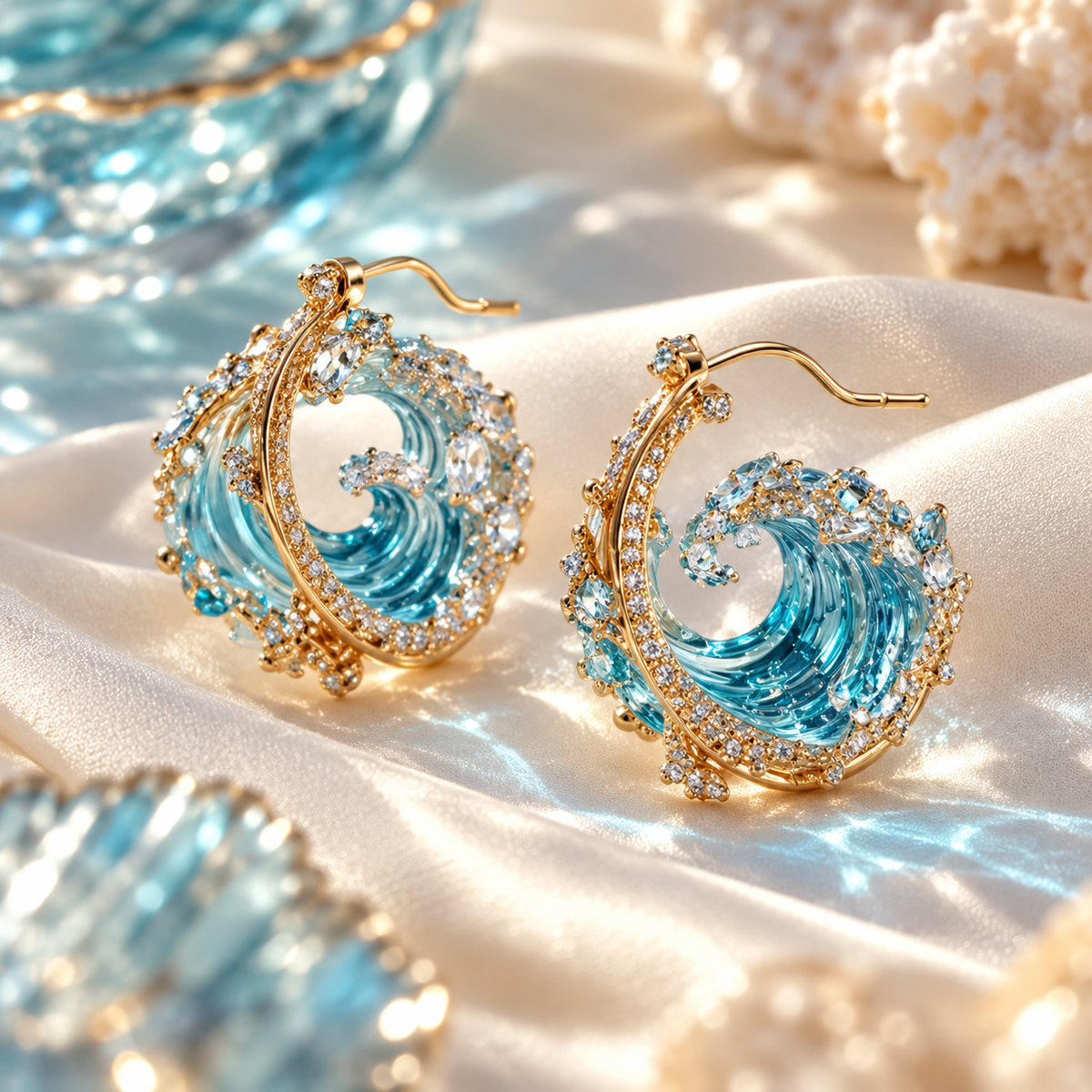Marina | Ocean Wave Hoop Earrings