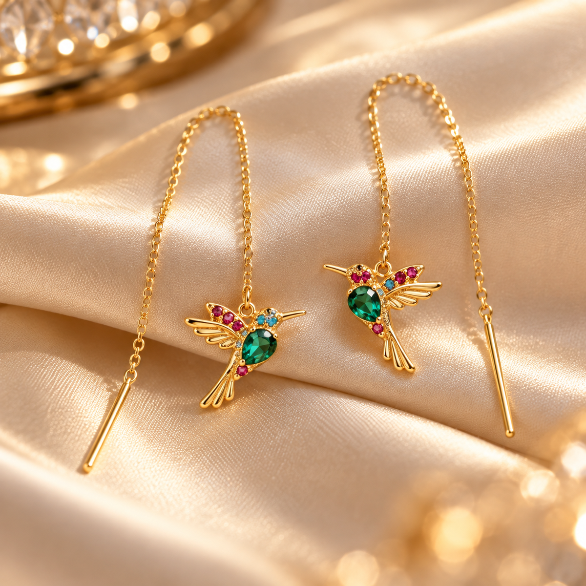 Aria | Hummingbird Threader Earrings