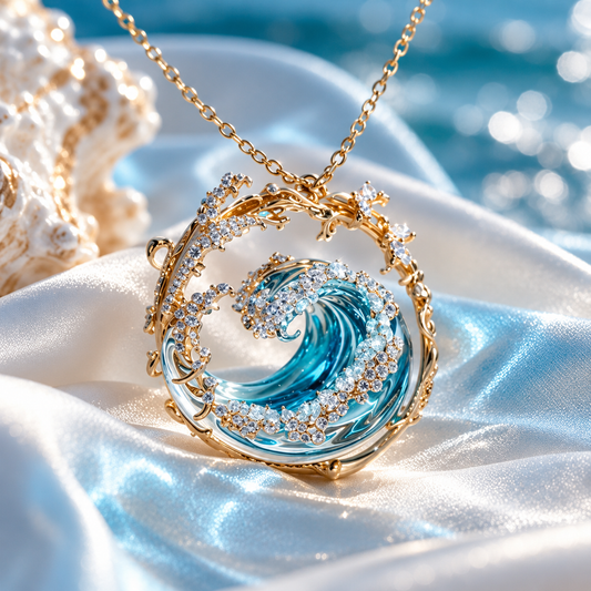 Marina | Ocean Wave Pendant Necklace