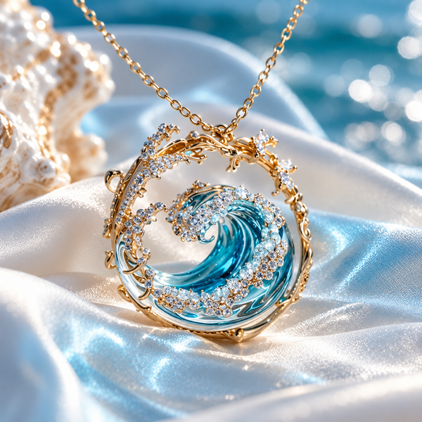 Marina | Ocean Wave Pendant Necklace