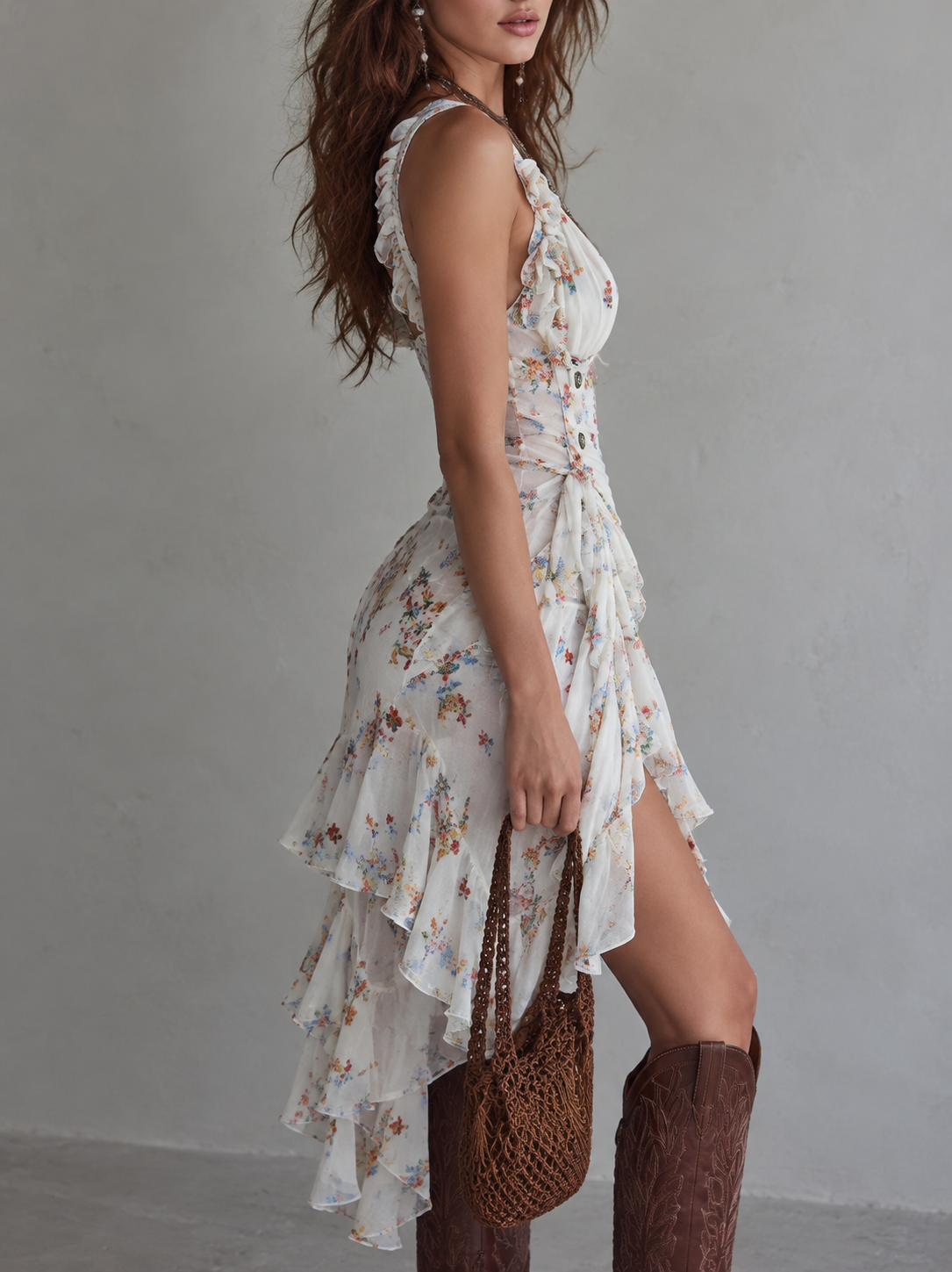Elara | Floral Midi Dress