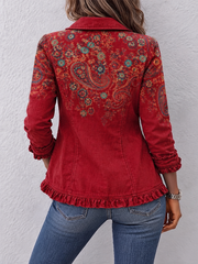 Marguerite | Red Paisley Print Jacket