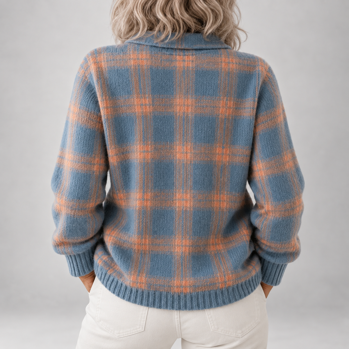 Maeve | Plaid Collared Knit Cardigan