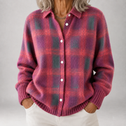Maeve | Plaid Collared Knit Cardigan