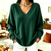 Aurélie | Relaxed V-Neck Knit Sweater
