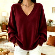 Aurélie | Relaxed V-Neck Knit Sweater
