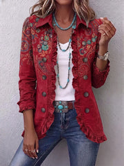 Marguerite | Red Paisley Print Jacket